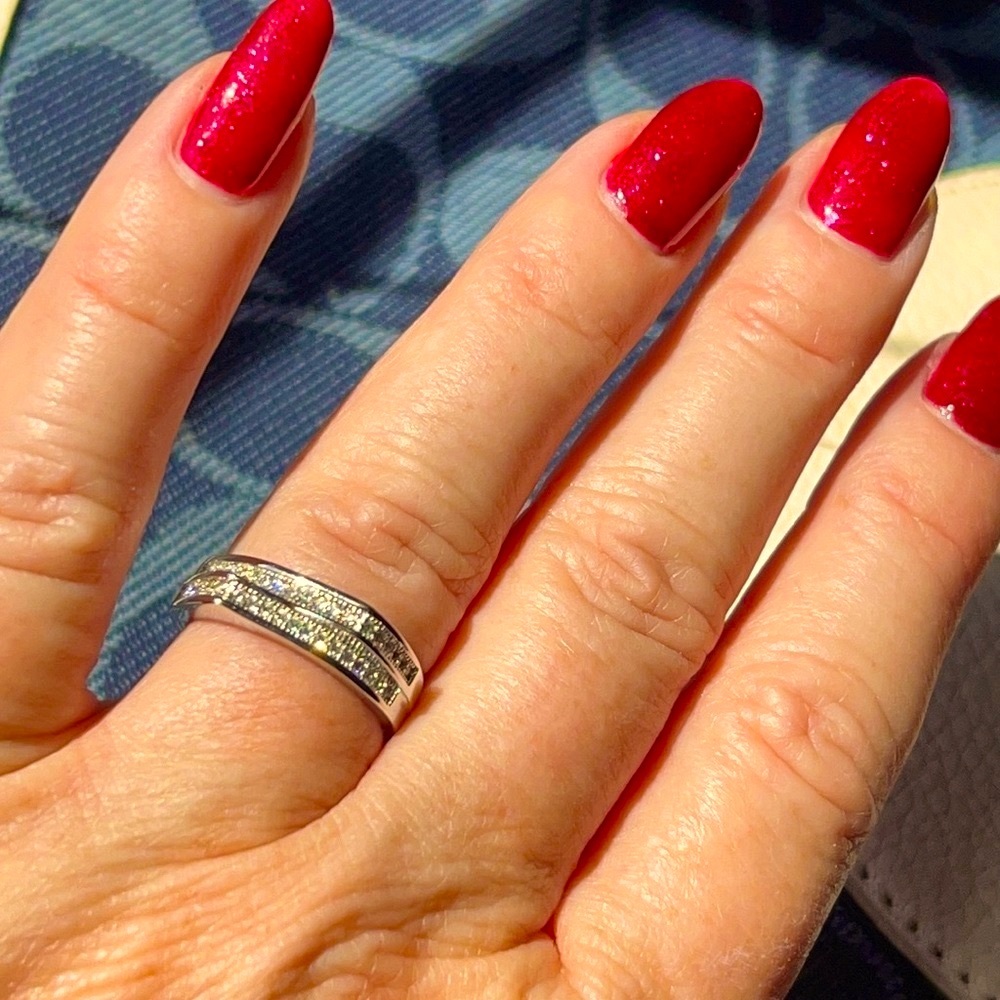 Stacked Swarovski Crystal Sterling Silver Ring - Picture 3 of 4